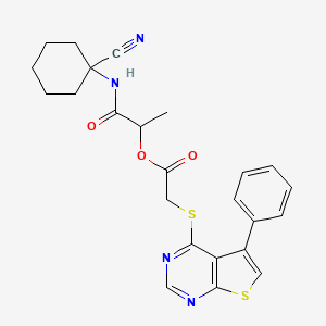 [1-[(1-Cyanocyclohexyl)amino]-1-oxopropan-2-yl] 2-(5-phenylthieno[2,3-d]pyrimidin-4-yl)sulfanylacetate