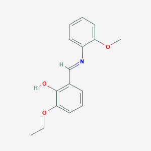 molecular formula C16H17NO3 B2680621 2-乙氧基-6-{(E)-[(2-甲氧基苯基)亚胺]甲基}苯酚 CAS No. 1242415-01-5