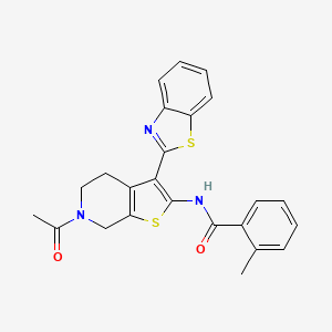 N-(6-acetyl-3-(benzo[d]thiazol-2-yl)-4,5,6,7-tetrahydrothieno[2,3-c]pyridin-2-yl)-2-methylbenzamide