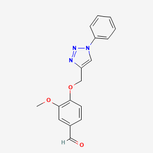 3-methoxy-4-[(1-phenyl-1H-1,2,3-triazol-4-yl)methoxy]benzenecarbaldehyde