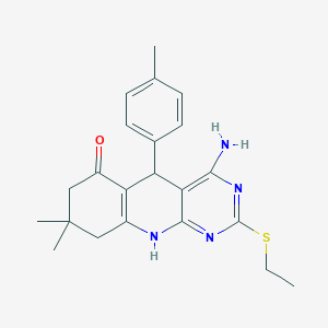 4-amino-2-(ethylsulfanyl)-8,8-dimethyl-5-(4-methylphenyl)-5,8,9,10-tetrahydropyrimido[4,5-b]quinolin-6(7H)-one