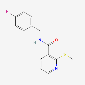molecular formula C14H13FN2OS B2680655 N-(4-fluorobenzyl)-2-(methylthio)nicotinamide CAS No. 796998-24-8