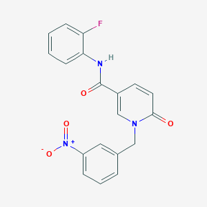 molecular formula C19H14FN3O4 B2680659 N-(2-fluorophenyl)-1-(3-nitrobenzyl)-6-oxo-1,6-dihydropyridine-3-carboxamide CAS No. 899970-44-6