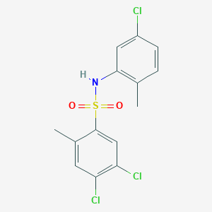molecular formula C14H12Cl3NO2S B2680661 4,5-dichloro-N-(5-chloro-2-methylphenyl)-2-methylbenzene-1-sulfonamide CAS No. 2361725-08-6