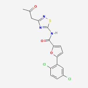 molecular formula C16H11Cl2N3O3S B2680664 5-(2,5-dichlorophenyl)-N-[3-(2-oxopropyl)-1,2,4-thiadiazol-5-yl]furan-2-carboxamide CAS No. 627042-70-0