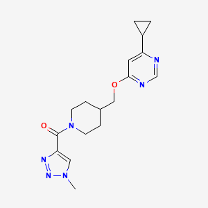 (4-(((6-cyclopropylpyrimidin-4-yl)oxy)methyl)piperidin-1-yl)(1-methyl-1H-1,2,3-triazol-4-yl)methanone