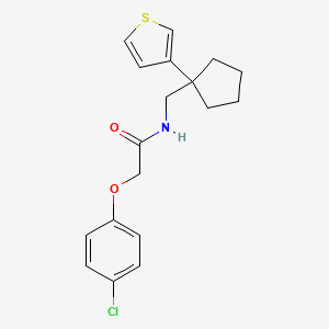 2-(4-chlorophenoxy)-N-((1-(thiophen-3-yl)cyclopentyl)methyl)acetamide