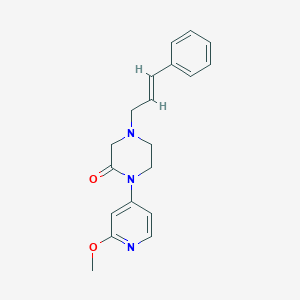 molecular formula C19H21N3O2 B2680677 1-(2-Methoxypyridin-4-yl)-4-[(E)-3-phenylprop-2-enyl]piperazin-2-one CAS No. 2380195-67-3