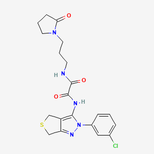 N1-(2-(3-chlorophenyl)-4,6-dihydro-2H-thieno[3,4-c]pyrazol-3-yl)-N2-(3-(2-oxopyrrolidin-1-yl)propyl)oxalamide
