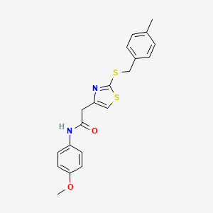 molecular formula C20H20N2O2S2 B2680680 N-(4-甲氧基苯基)-2-(2-((4-甲基苄基)硫基)噻唑-4-基)乙酰胺 CAS No. 941875-87-2