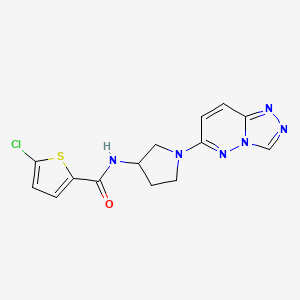 molecular formula C14H13ClN6OS B2680682 N-(1-([1,2,4]三唑并[4,3-b]吡啶-6-基)吡咯烷-3-基)-5-氯噻吩-2-甲酰胺 CAS No. 2034588-24-2
