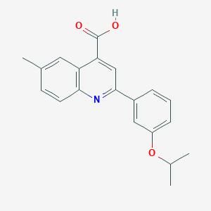 molecular formula C20H19NO3 B2680688 2-(3-Isopropoxyphenyl)-6-methylquinoline-4-carboxylic acid CAS No. 438212-49-8