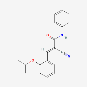 molecular formula C19H18N2O2 B2680697 (E)-2-cyano-N-phenyl-3-(2-propan-2-yloxyphenyl)prop-2-enamide CAS No. 465513-30-8