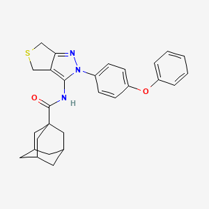 N-[2-(4-phenoxyphenyl)-4,6-dihydrothieno[3,4-c]pyrazol-3-yl]adamantane-1-carboxamide