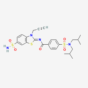 molecular formula C25H30N4O5S3 B2680710 (Z)-4-(N,N-diisobutylsulfamoyl)-N-(3-(prop-2-yn-1-yl)-6-sulfamoylbenzo[d]thiazol-2(3H)-ylidene)benzamide CAS No. 865182-17-8