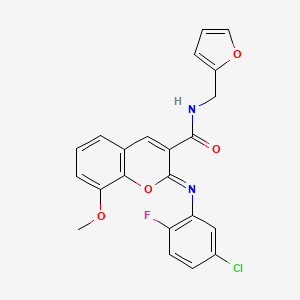 (2Z)-2-[(5-chloro-2-fluorophenyl)imino]-N-(furan-2-ylmethyl)-8-methoxy-2H-chromene-3-carboxamide