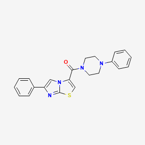 molecular formula C22H20N4OS B2680716 (6-Phenylimidazo[2,1-b]thiazol-3-yl)(4-phenylpiperazin-1-yl)methanone CAS No. 1049369-86-9