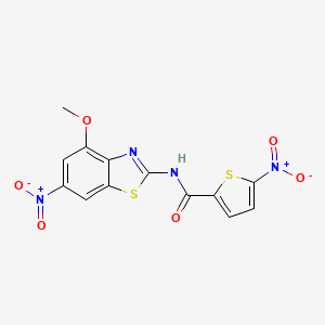 molecular formula C13H8N4O6S2 B2680726 N-(4-methoxy-6-nitro-1,3-benzothiazol-2-yl)-5-nitrothiophene-2-carboxamide CAS No. 391222-06-3