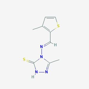 3-methyl-4-[(E)-(3-methylthiophen-2-yl)methylideneamino]-1H-1,2,4-triazole-5-thione