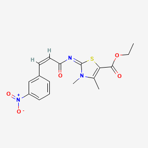 (Z)-ethyl 3,4-dimethyl-2-(((Z)-3-(3-nitrophenyl)acryloyl)imino)-2,3-dihydrothiazole-5-carboxylate