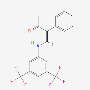 molecular formula C18H13F6NO B2680741 (Z)-4-[3,5-双(三氟甲基)苯基氨基]-3-苯基丁-3-烯-2-酮 CAS No. 339017-28-6