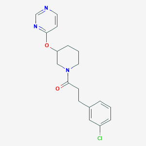3-(3-Chlorophenyl)-1-(3-(pyrimidin-4-yloxy)piperidin-1-yl)propan-1-one