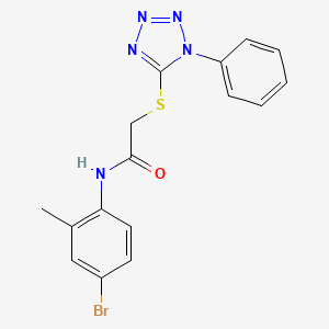 molecular formula C16H14BrN5OS B2680745 N-(4-溴-2-甲基苯基)-2-[(1-苯基-1H-1,2,3,4-四氮唑-5-基)硫代基]乙酰胺 CAS No. 329779-21-7