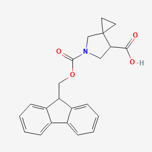 molecular formula C22H21NO4 B2680755 5-{[(9H-芴-9-基)甲氧基]羰基}-5-氮杂螺[2.4]庚烷-7-羧酸 CAS No. 2138525-93-4