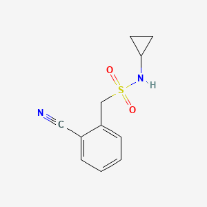 molecular formula C11H12N2O2S B2680756 1-(2-氰基苯基)-N-环丙基甲磺酰胺 CAS No. 1040339-14-7
