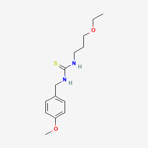molecular formula C14H22N2O2S B2680758 3-(3-Ethoxypropyl)-1-[(4-methoxyphenyl)methyl]thiourea CAS No. 1235440-55-7