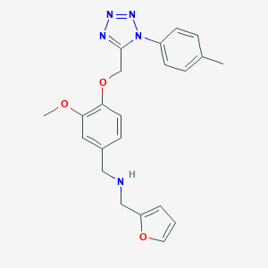 molecular formula C22H23N5O3 B268077 2-furyl-N-(3-methoxy-4-{[1-(4-methylphenyl)-1H-tetraazol-5-yl]methoxy}benzyl)methanamine 