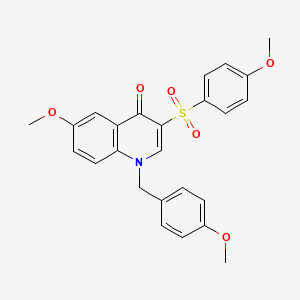 6-Methoxy-3-(4-methoxybenzenesulfonyl)-1-[(4-methoxyphenyl)methyl]-1,4-dihydroquinolin-4-one