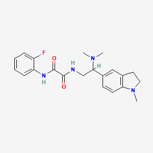 molecular formula C21H25FN4O2 B2680782 N1-(2-(dimethylamino)-2-(1-methylindolin-5-yl)ethyl)-N2-(2-fluorophenyl)oxalamide CAS No. 922116-54-9