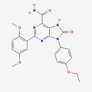 molecular formula C22H21N5O5 B2680789 2-(2,5-dimethoxyphenyl)-9-(4-ethoxyphenyl)-8-oxo-8,9-dihydro-7H-purine-6-carboxamide CAS No. 898446-76-9