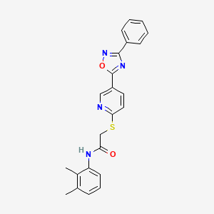molecular formula C23H20N4O2S B2680793 N-(2,3-dimethylphenyl)-2-((5-(3-phenyl-1,2,4-oxadiazol-5-yl)pyridin-2-yl)thio)acetamide CAS No. 1251672-70-4