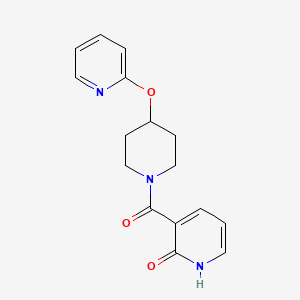 molecular formula C16H17N3O3 B2680795 3-(4-(pyridin-2-yloxy)piperidine-1-carbonyl)pyridin-2(1H)-one CAS No. 1448069-18-8