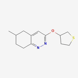 molecular formula C13H18N2OS B2680797 6-Methyl-3-(thiolan-3-yloxy)-5,6,7,8-tetrahydrocinnoline CAS No. 2196214-80-7