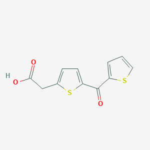 molecular formula C11H8O3S2 B2680798 2-[5-(Thiophene-2-carbonyl)thiophen-2-yl]acetic acid CAS No. 55015-47-9
