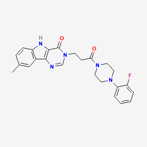molecular formula C24H24FN5O2 B2680804 3-(3-(4-(2-fluorophenyl)piperazin-1-yl)-3-oxopropyl)-8-methyl-3H-pyrimido[5,4-b]indol-4(5H)-one CAS No. 1105213-21-5