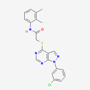 molecular formula C21H18ClN5OS B2680813 2-((1-(3-氯苯基)-1H-吡唑并[3,4-d]嘧啶-4-基)硫)-N-(2,3-二甲基苯基)乙酰胺 CAS No. 893917-92-5