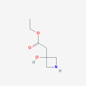 molecular formula C7H13NO3 B2680830 Ethyl 2-(3-hydroxyazetidin-3-yl)acetate hydrochloride CAS No. 2104248-29-3