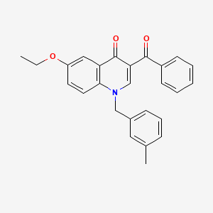 molecular formula C26H23NO3 B2680837 3-Benzoyl-6-ethoxy-1-[(3-methylphenyl)methyl]-1,4-dihydroquinolin-4-one CAS No. 904433-69-8