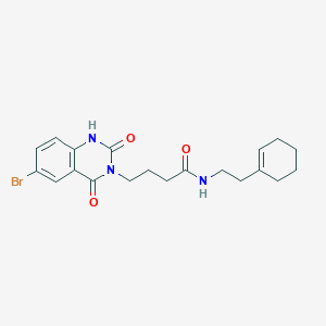 4-(6-bromo-2,4-dioxo-1H-quinazolin-3-yl)-N-[2-(cyclohexen-1-yl)ethyl]butanamide