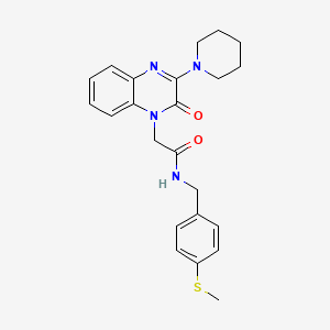 molecular formula C23H26N4O2S B2680848 N-(4-(甲硫基)苄基)-2-(2-氧代-3-(哌啶-1-基)喹喋啉-1(2H)-基)乙酰胺 CAS No. 1030088-90-4