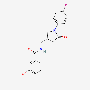N-((1-(4-fluorophenyl)-5-oxopyrrolidin-3-yl)methyl)-3-methoxybenzamide