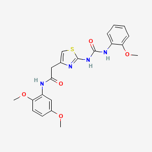 molecular formula C21H22N4O5S B2680856 N-(2,5-dimethoxyphenyl)-2-(2-(3-(2-methoxyphenyl)ureido)thiazol-4-yl)acetamide CAS No. 897614-01-6
