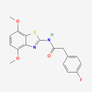 molecular formula C17H15FN2O3S B2680860 N-(4,7-二甲氧基苯并噻唑-2-基)-2-(4-氟苯基)乙酰胺 CAS No. 899958-65-7