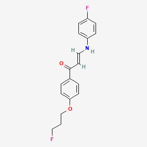 molecular formula C18H17F2NO2 B2680868 (E)-3-(4-fluoroanilino)-1-[4-(3-fluoropropoxy)phenyl]prop-2-en-1-one CAS No. 477889-14-8