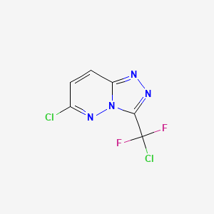 molecular formula C6H2Cl2F2N4 B2680869 6-氯-3-[氯(二氟甲基)甲基][1,2,4]三唑并[4,3-b]吡啶 CAS No. 478248-89-4