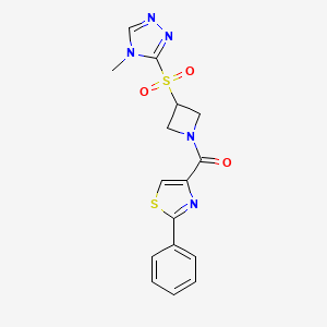 (3-((4-methyl-4H-1,2,4-triazol-3-yl)sulfonyl)azetidin-1-yl)(2-phenylthiazol-4-yl)methanone